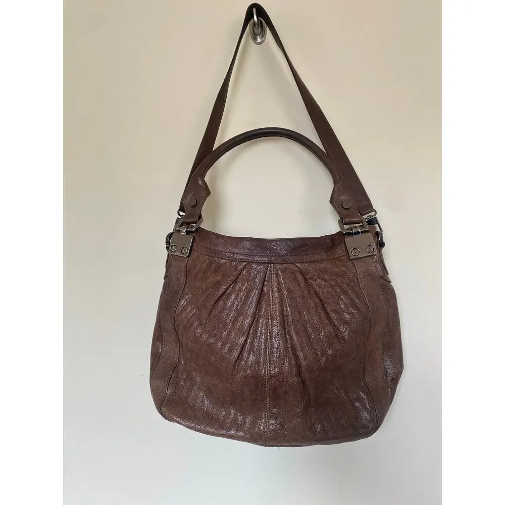 Treesje Avalon brown leather purse hobo boho